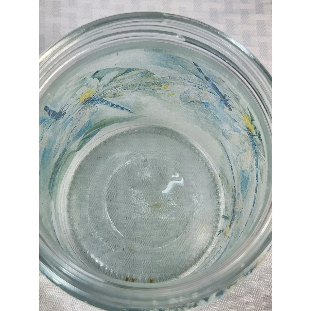 Canister Storage Jar w/ Stainless Steel Lid Handmade, Dipped Glass Blue Green